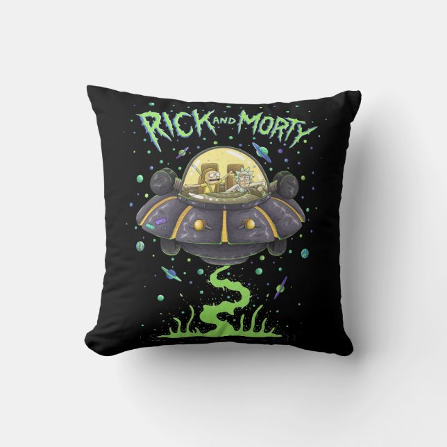 Almofada RICK E MORTY™ | Gráfico de Voo Espacial Ilustrado (Frente)