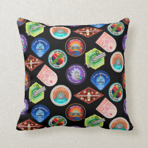 Almofada RICK E MORTY™ Padrão de patches do espaço ex