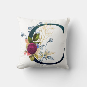 Almofada Rico Floral Monograma - Letra C