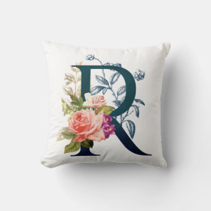 Almofada Rico Floral Monograma - Letra R