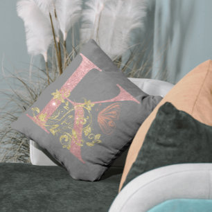 Almofada Rico - Letra Minúscula K Rosa