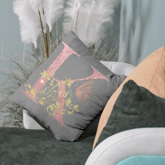 Almofada Rico - Letra Minúscula K Rosa (Criador carregado)