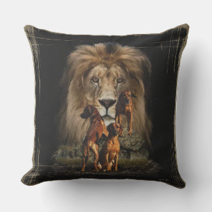 Almofada Ridgeback da Rodésia com Leão