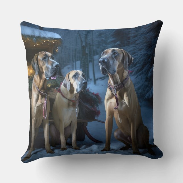 Almofada Ridgeback Ridgeback Snowy Sleigh Decência de Natal (Verso)