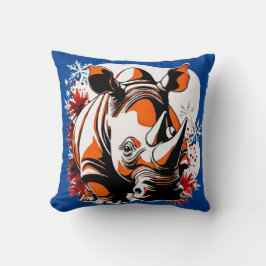 Almofada Rinoceronte bonitinho de Natal