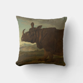 Almofada Rinocerontes (Rhino) (Wild Animal) (por J.B. Oudry