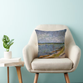 Almofada Rio com Barcos a Remo por Vincent van Gogh