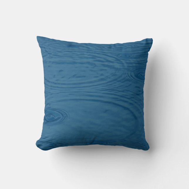Almofada Ripais De Chuva (Ondas De Água Azul) (Frente)