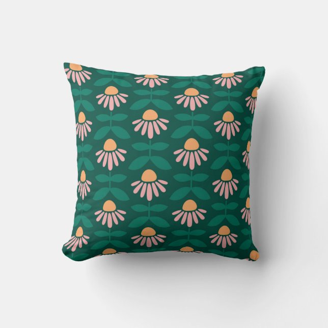 Almofada Ritmo do Coneflower Vibrante (Frente)