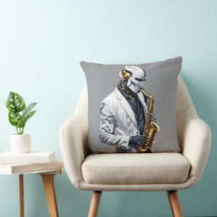Almofada robô de saxofone