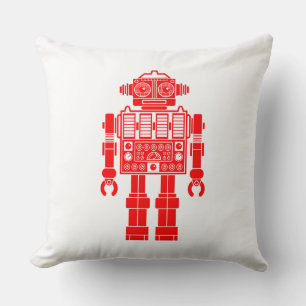 Almofada Robot 270620/08 - Travesseiro decorativo vermelho 
