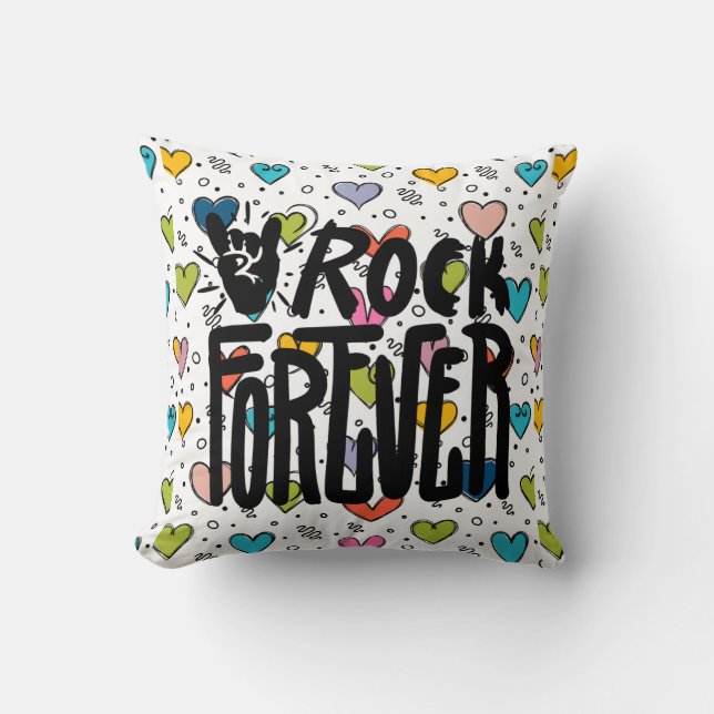 Almofada rock para sempre (Frente)