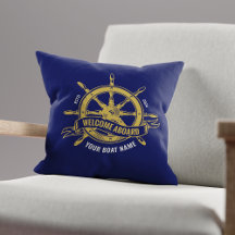Roda de Navio Náutico Bem-vindo a Bordo Azul Naval