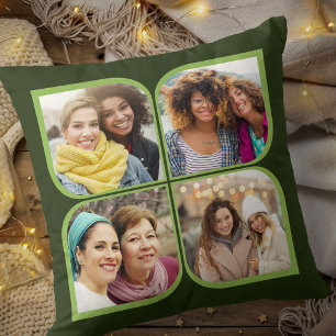 Almofada Roda de Pintura Retroativa 4 Flor Fotográfico Verd