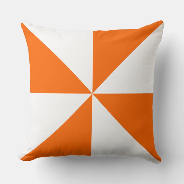 Almofada Roda Giratória Laranja e Branco (Frente)