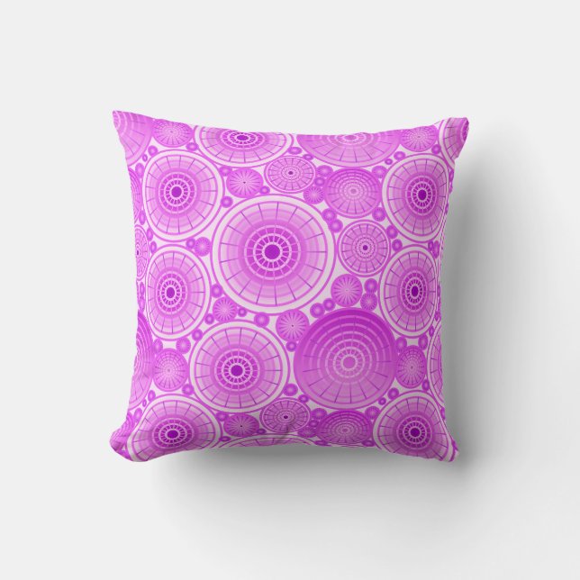 Almofada Rodas aninhadas - lavanda e roxo (Frente)