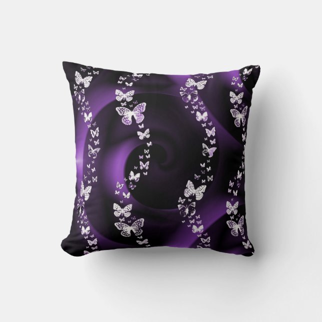 Almofada Rodovalho da Borboleta Púrpura (Frente)