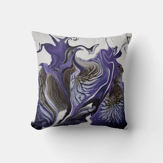 Almofada Roios De Flor Roxo Iris / Nevoeiro / (Frente)