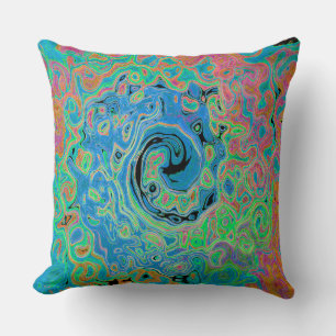 Almofada Rolha de Abstrato com rolha azul de aquarela com r