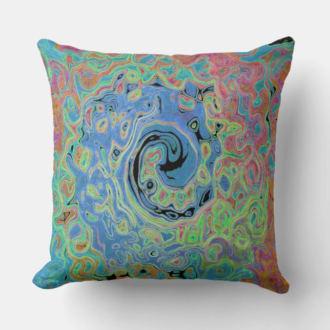 Almofada Rolha de Abstrato com rolha azul de aquarela com r (Frente)