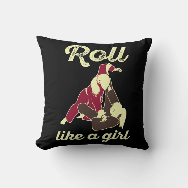 Almofada Roll Like a Girl Brasileira Jiu Jitsu BJJ (Frente)