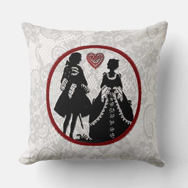 Almofada Romance Silhouette Romantic Lace Travesseiro decor (Frente)