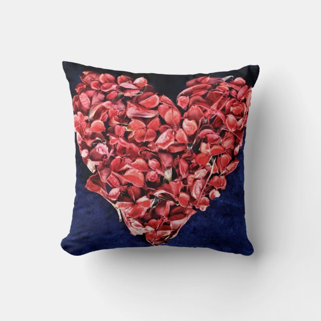 Almofada Romantic Love Rose Petal Red Heart (Frente)