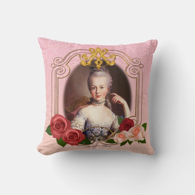 Almofada Romantic Marie Antoinette Throw Pillow Pink クッション (Frente)