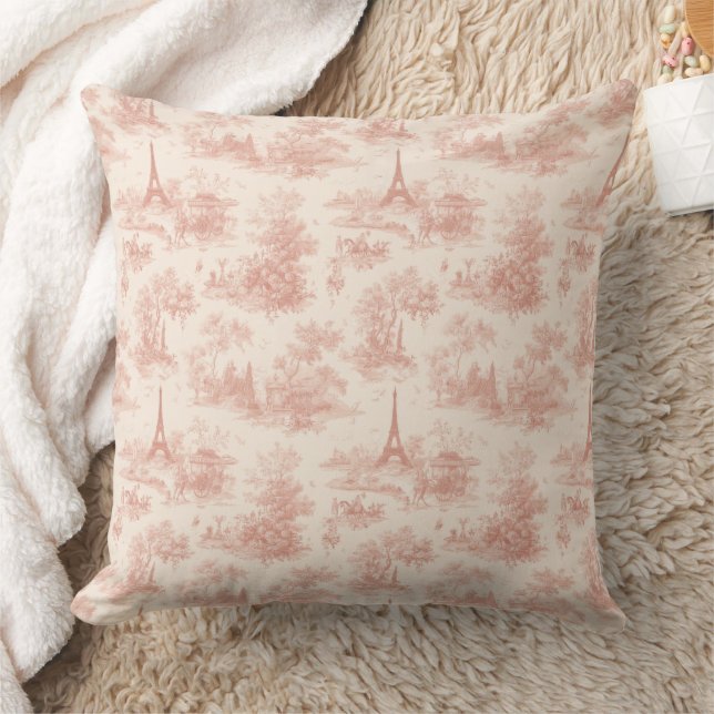 Almofada Romantic Pink French Toile Countryside Pattern (2) (Cobertor)