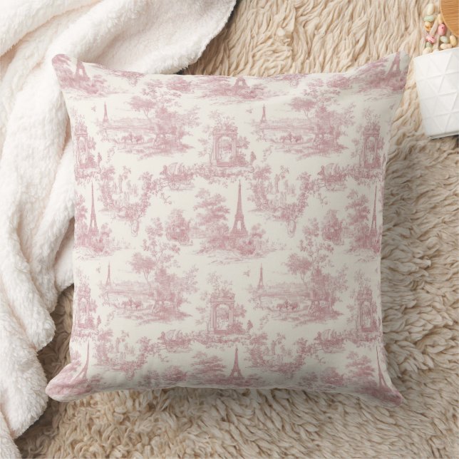 Almofada Romantic Pink French Toile Countryside Pattern (3) (Cobertor)