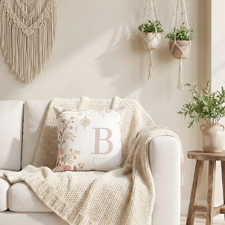 Almofada Romantic Watercolor Floral Filigree Design