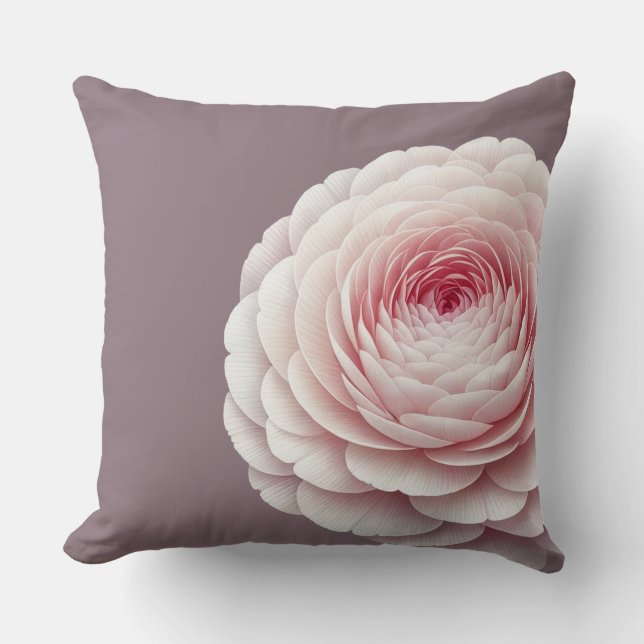 Almofada Romântica Fumê Malva Floral (Frente)