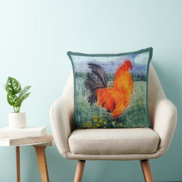 Almofada Rooster Chicken Art