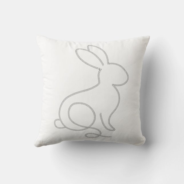 Almofada Rope Bunny Rabbit Design Moderno Minimalista (Verso)
