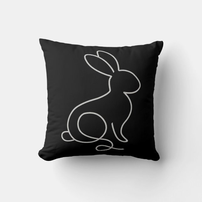 Almofada Rope Bunny Rabbit Design Moderno Minimalista (Frente)