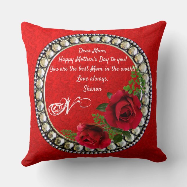 Almofada Rosa Abstrato de dois Designs lado 2 modernos (Verso)