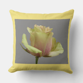 Almofada Rosa Amarela em Cinza + Pó. Travesseiro de Cor da 