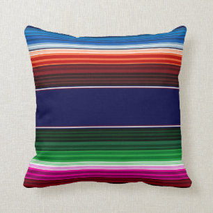 Almofada Rosa azul, alaranjado, quente, mexicano verde