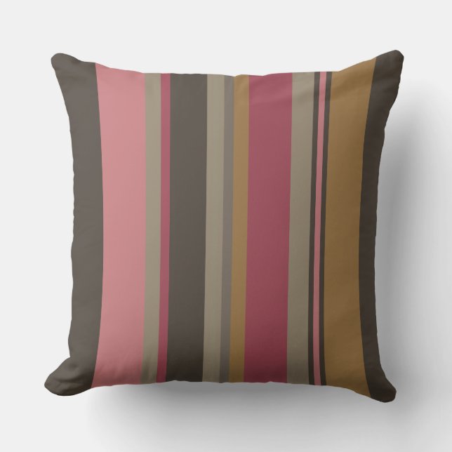 Almofada Rosa Café Bean Mocha Stripes (Frente)