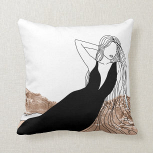 Almofada *~* Rosa Chic Dourado Cabelo Longo Moda de Bela Mu