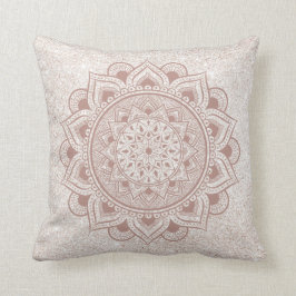 Almofada Rosa Chic Dourado Om Mandala Yoga Glitter Modern Y