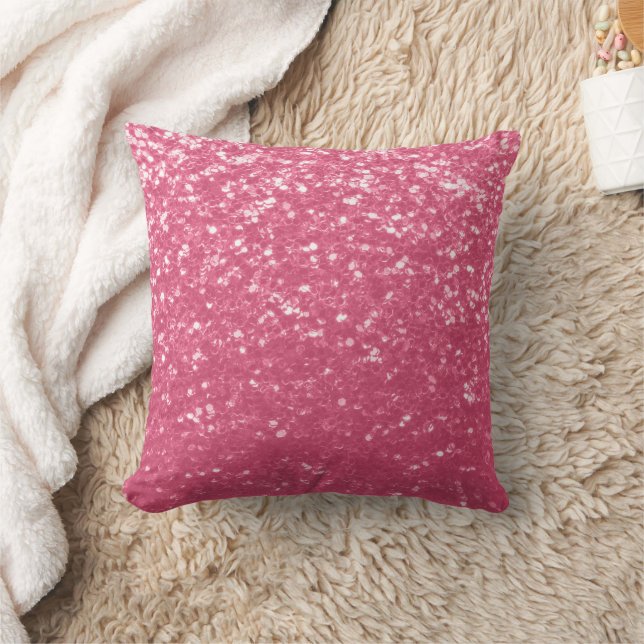 Almofada Rosa claro rosa falso brilho glitter (Cobertor)