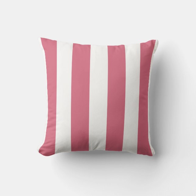 Almofada Rosa cor-de-rosa e branco riscado (Frente)