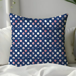 Almofada Rosa Corado Azul Naval Bolinhas Floral Aquarela