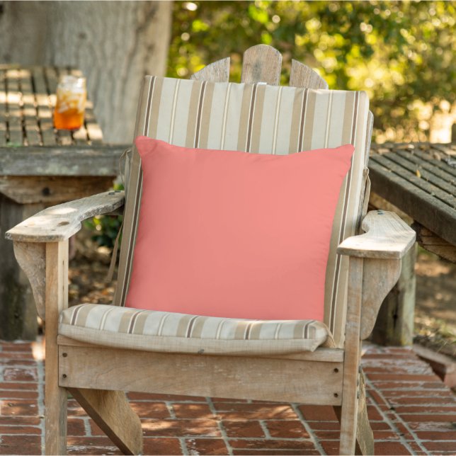 Almofada Rosa Coral Moderno Cor Sólida Simples (Cadeira)