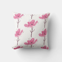 Almofada Rosa de Aquarela de Flor