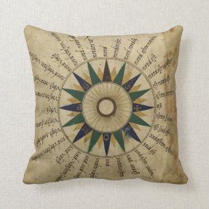 Almofada Rosa de compasso antigo do atlas