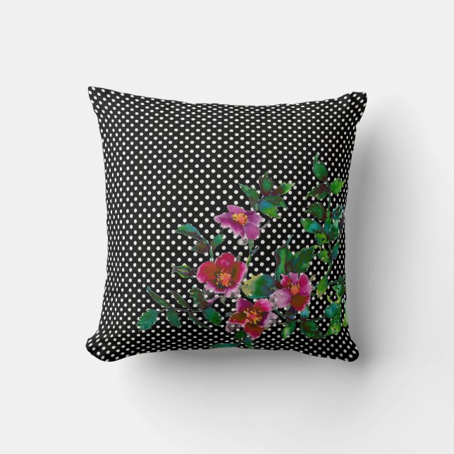 Almofada Rosa de cor-de-água magenta-rosa-retrógrada (Frente)