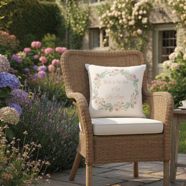 Almofada Rosa de Cottage Wreath Irish Verse (Criador carregado)