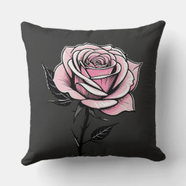 Almofada Rosa de tinta (cinza)